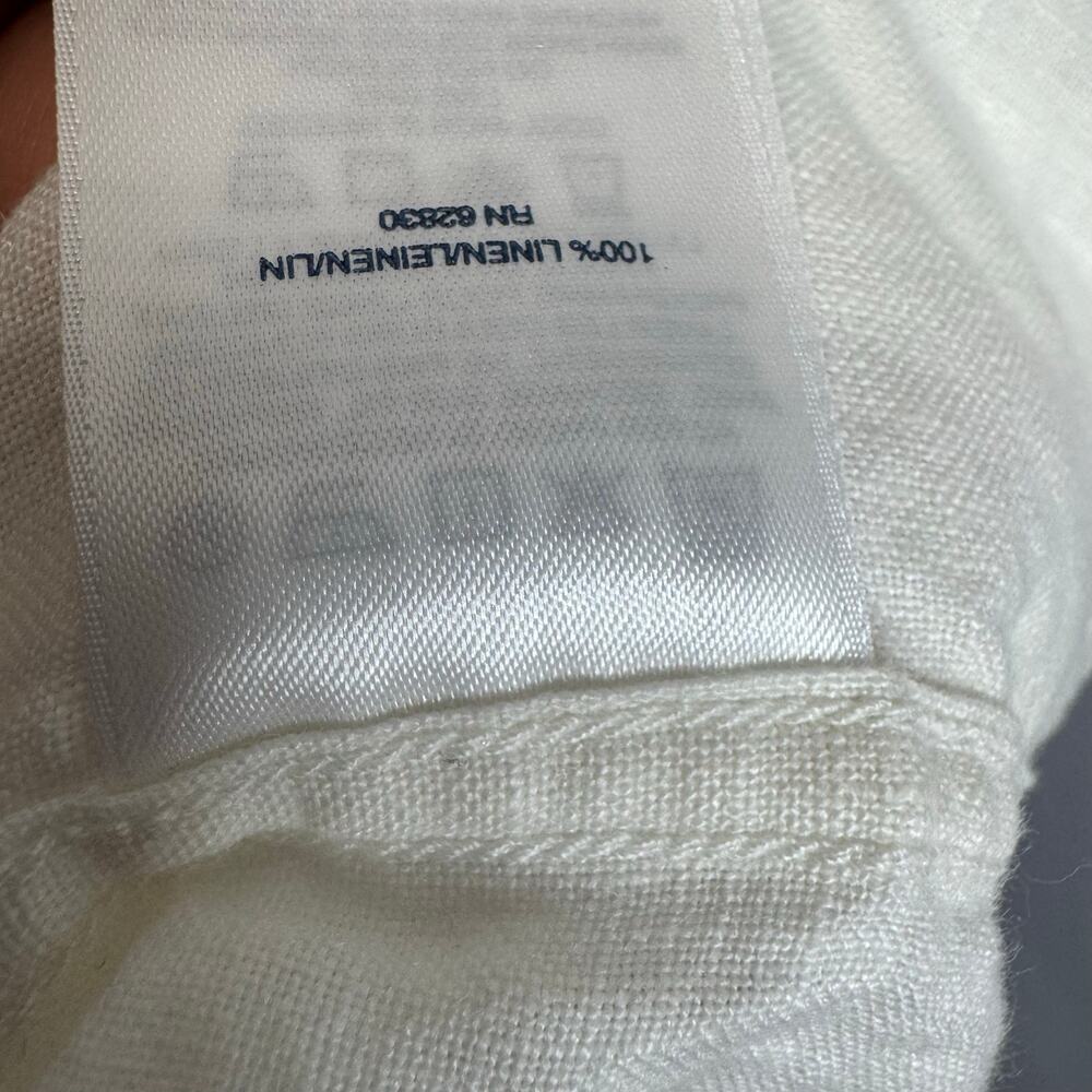 Lands' End Cream Linen Short Sleeve Shirt Beach Vacation Coastal Men's M New - Picture 8 of 11